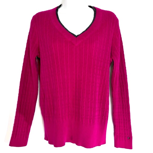 Tommy Hilfiger | 100% Cotton | Cable-Knit Sweater | Sz Lg - Picture 1 of 6